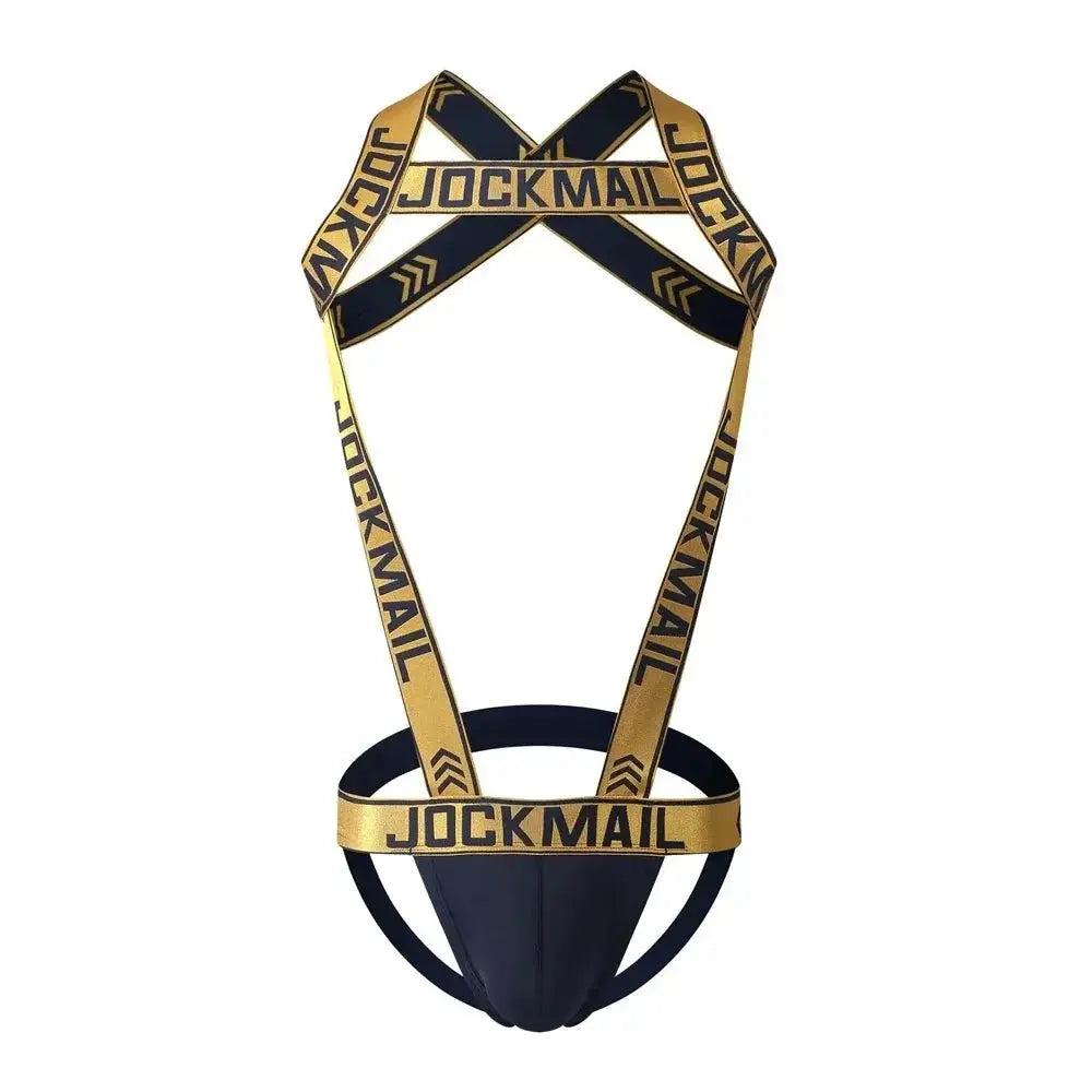 Men's Bodysuit Thong Jockstrap Set - WOWihte