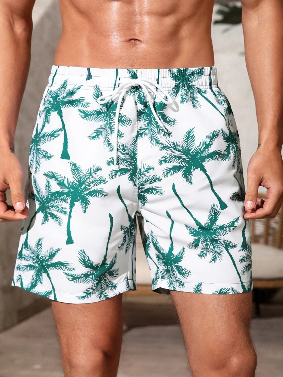 Men's Breathable Hawaii Swim Trunks - WOWihte