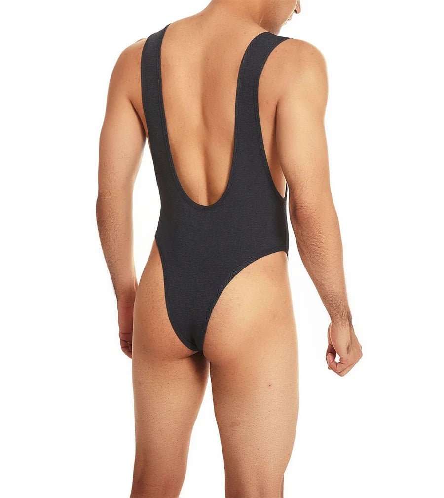 Men's Breathable Solid Bodysuit Jumpsuit - WOWihte