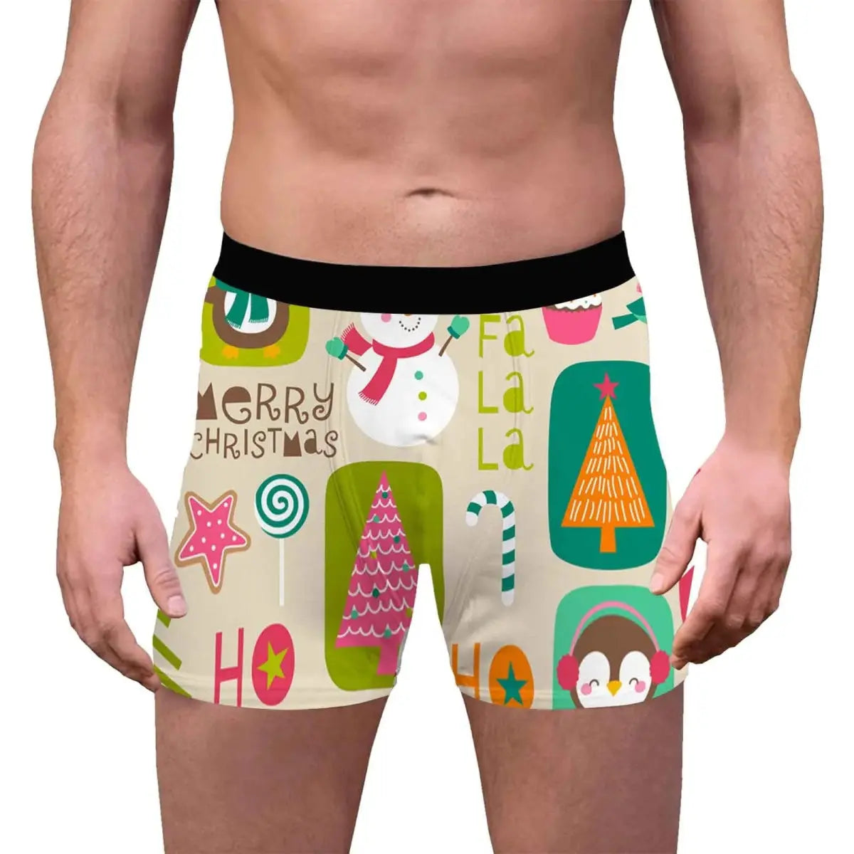 Mens Christmas Breathable Boyshorts - WOWihte