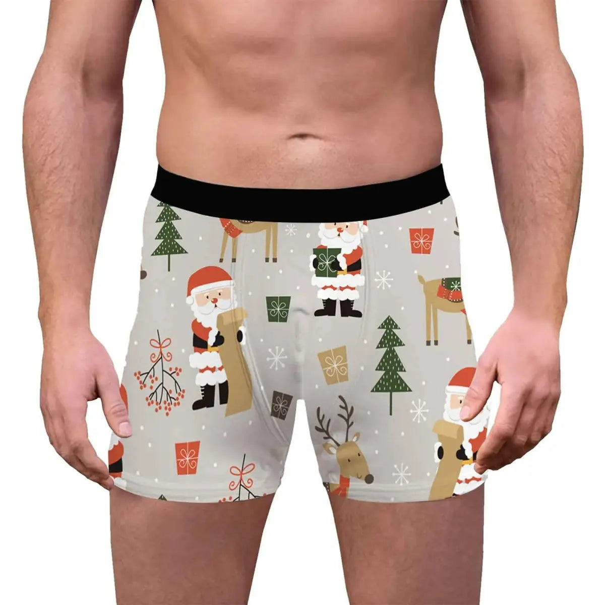 Mens Christmas Breathable Boyshorts - WOWihte