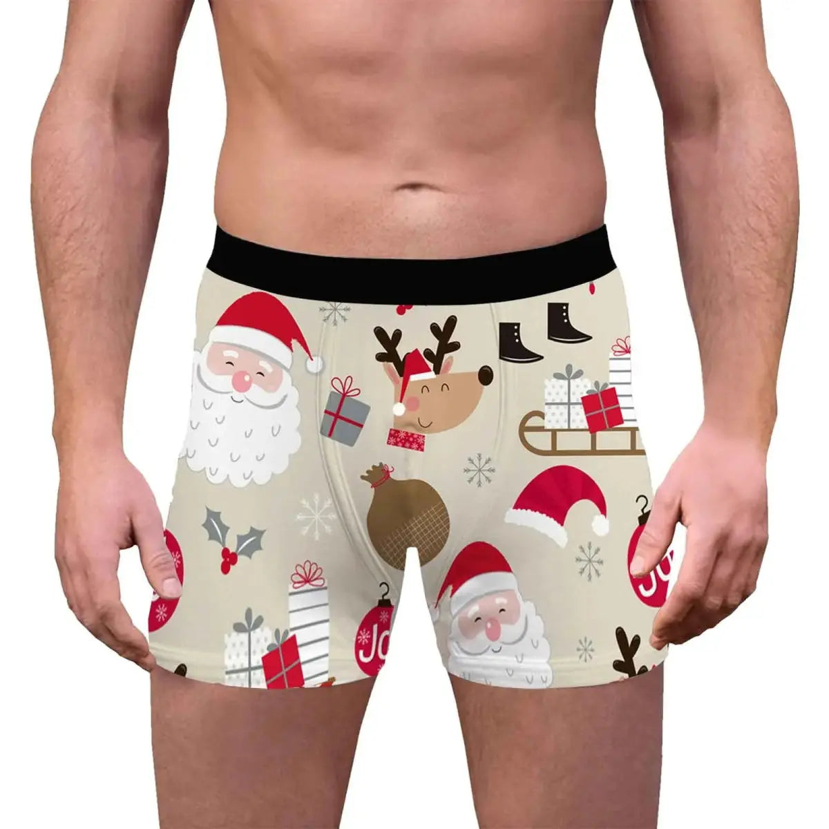 Mens Christmas Breathable Boyshorts - WOWihte