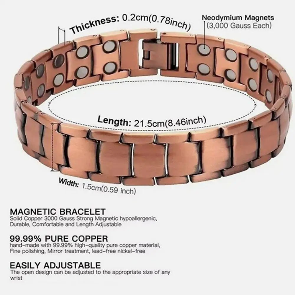 Men's Copper Magnetic Therapy Bracelet - WOWihte