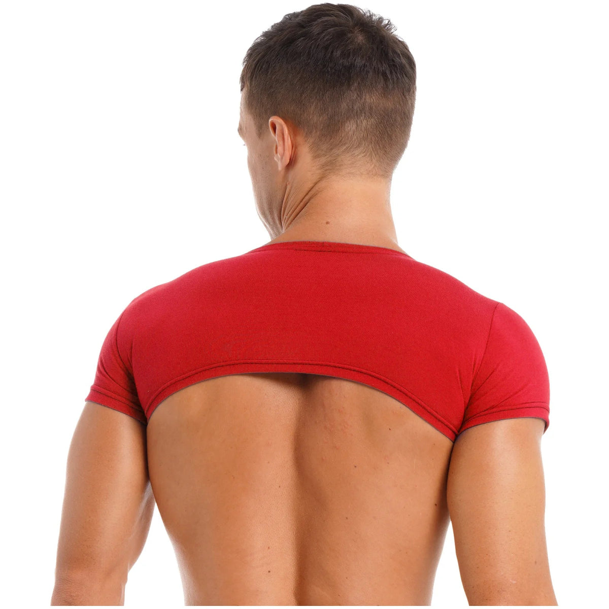 Men's Crop Top Muscle Tee Gym Workout Clubwear Party Outfit - WOWihte