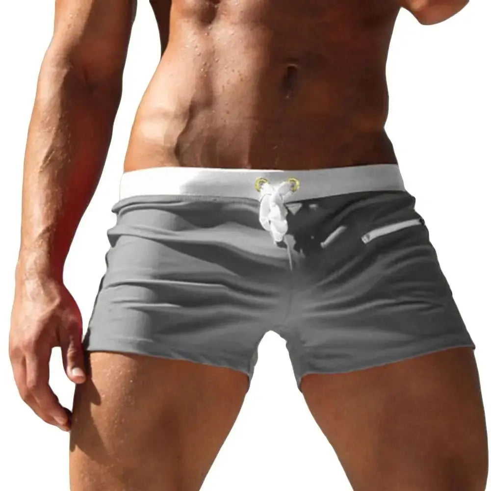 Men's Drawstring Boardshorts with Pocket - WOWihte