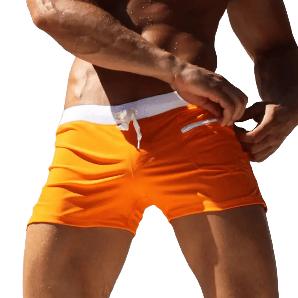 Men's Drawstring Boardshorts with Pocket - WOWihte