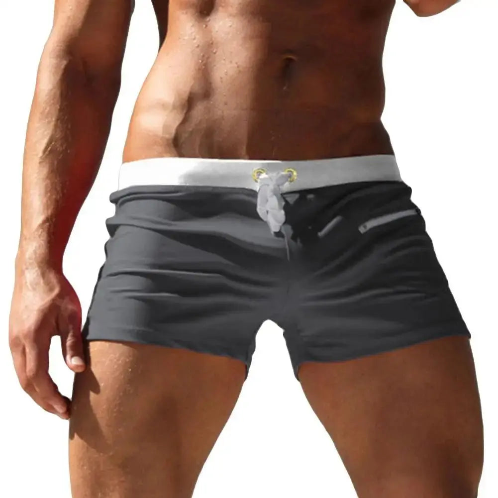 Men's Drawstring Boardshorts with Pocket - WOWihte