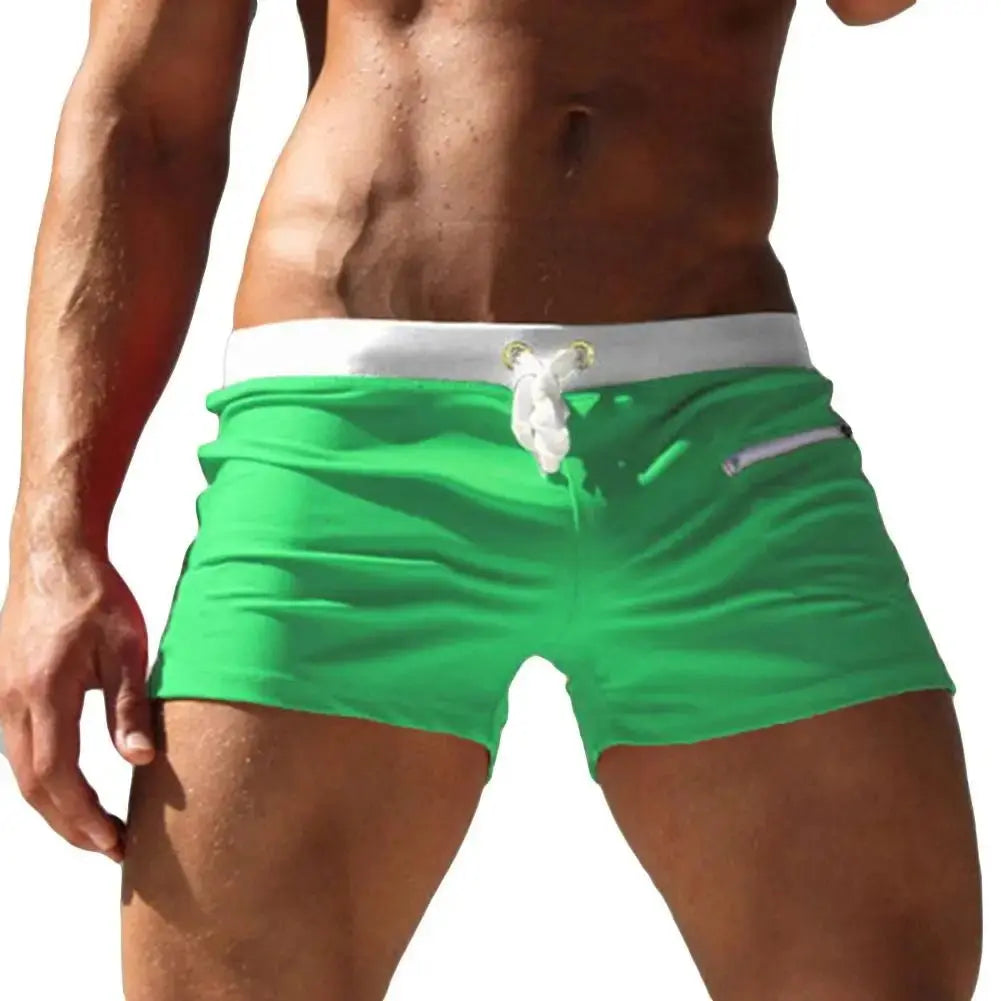 Men's Drawstring Boardshorts with Pocket - WOWihte