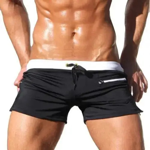 Men's Drawstring Boardshorts with Pocket - WOWihte