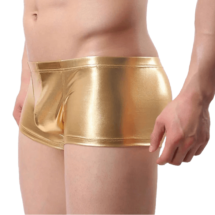 Men's Faux Leather Boxers Briefs - WOWihte