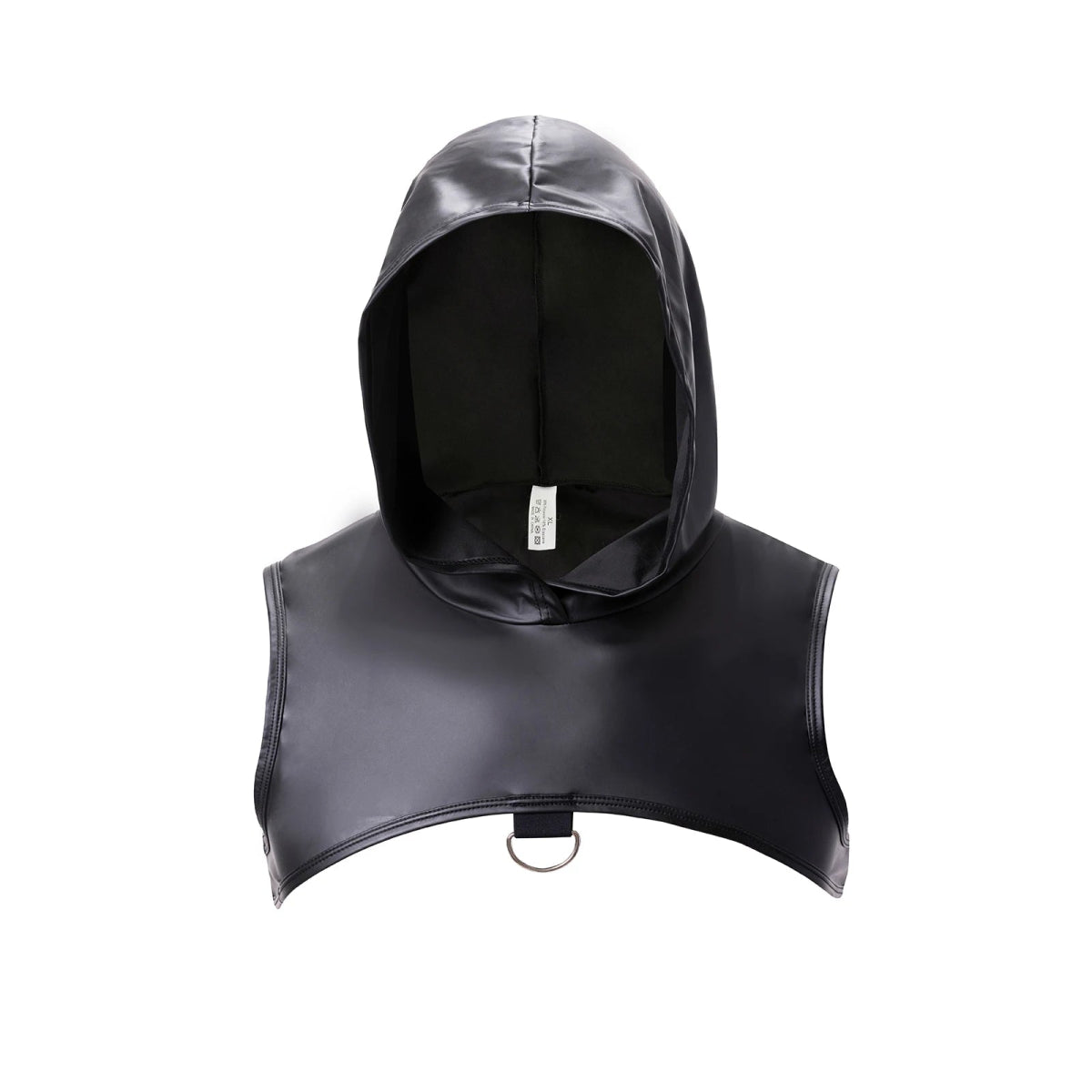 Men's Faux Leather Hooded Crop Top Vest Fitness Sleeveless Tank Tops - WOWihte