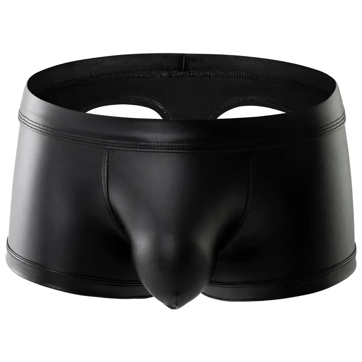 Men's Faux Leather Wet Look Boxers Underwear - WOWihte