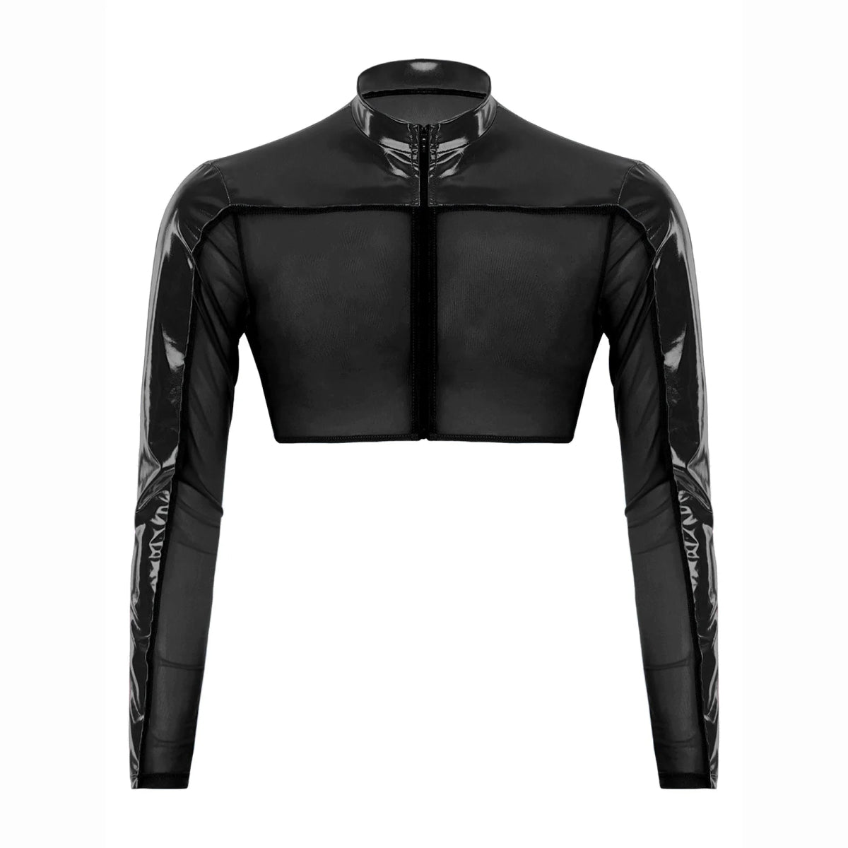 Men's Glitter Crop Top Shirt - WOWihte