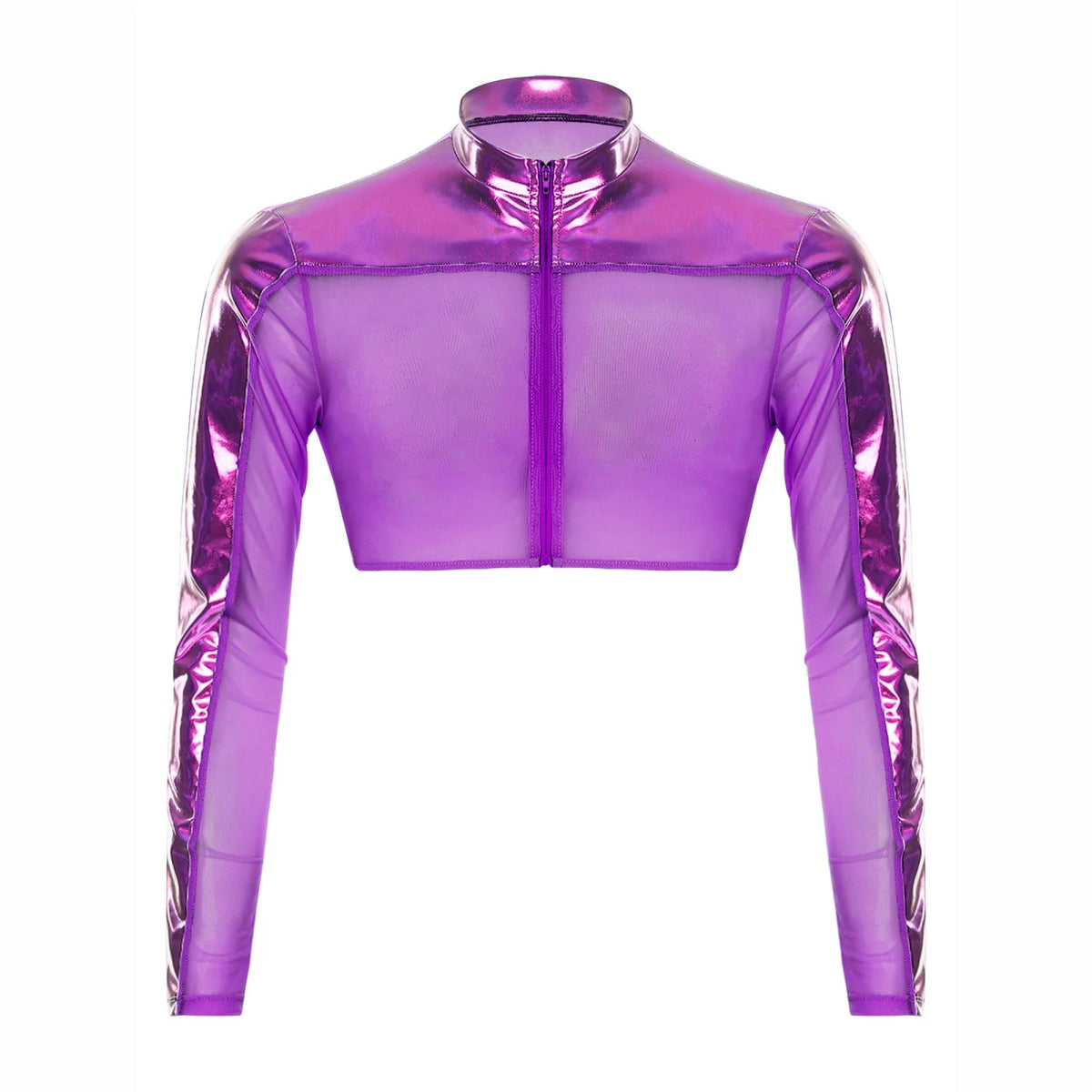 Men's Glitter Crop Top Shirt - WOWihte