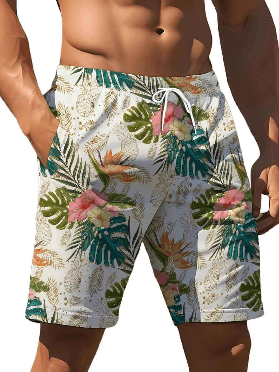 Men's Hawaiian Quick - Dry Shorts - WOWihte