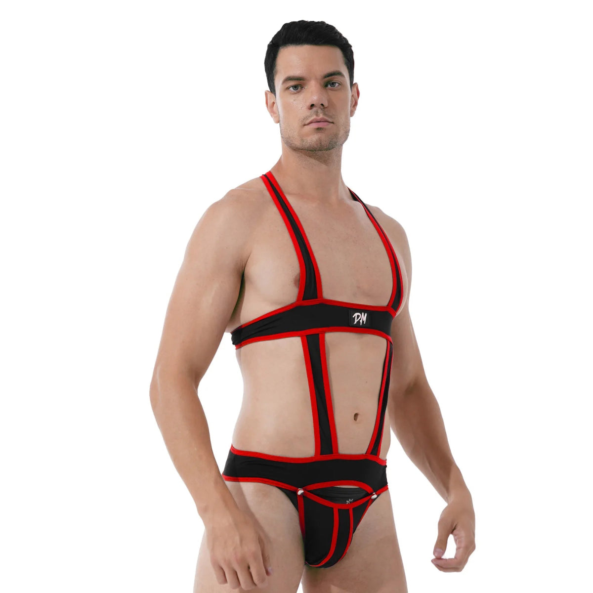 Men's Hollow - Out Jockstrap Bodysuit - WOWihte