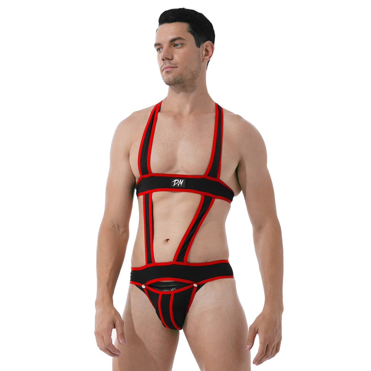 Men's Hollow - Out Jockstrap Bodysuit - WOWihte