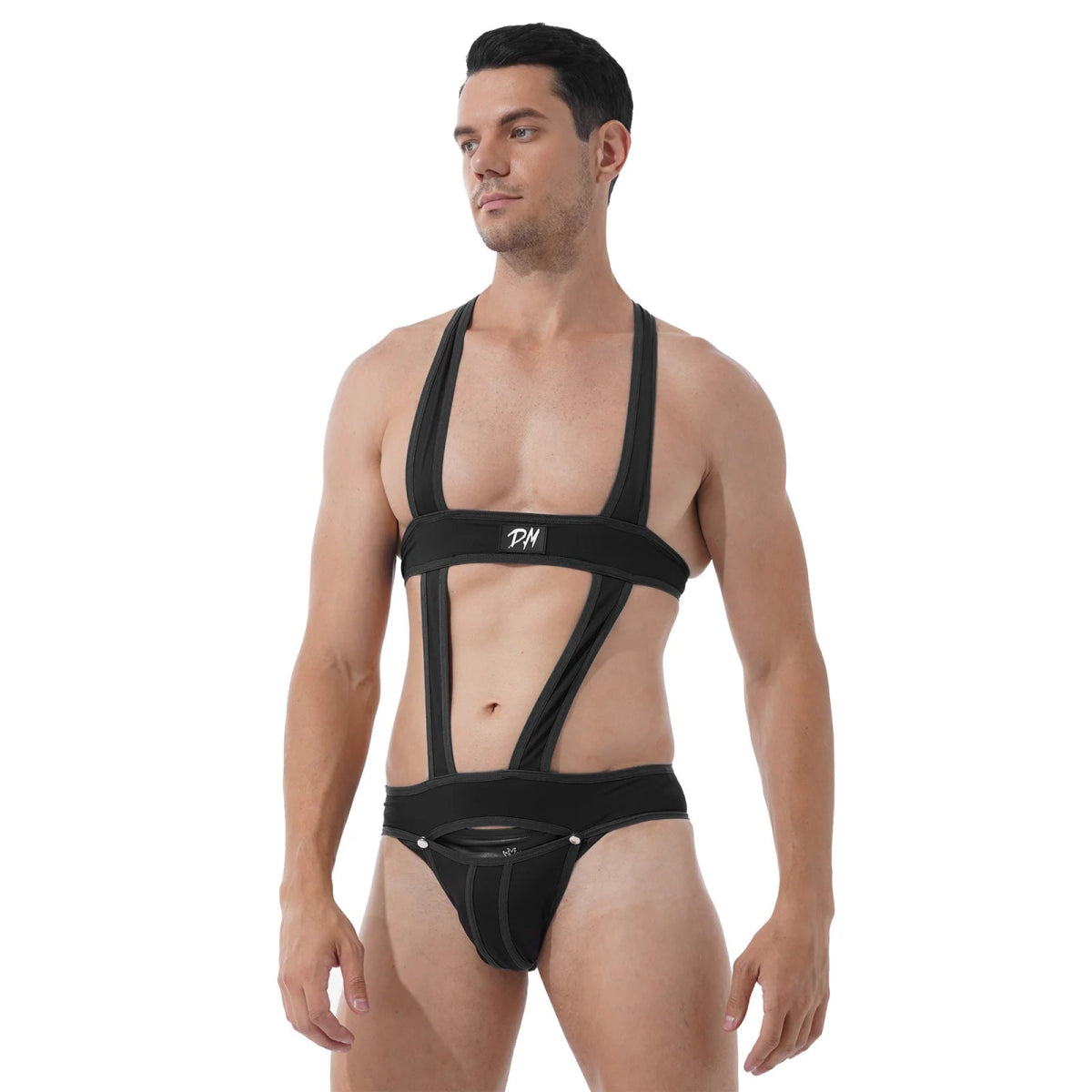 Men's Hollow - Out Jockstrap Bodysuit - WOWihte