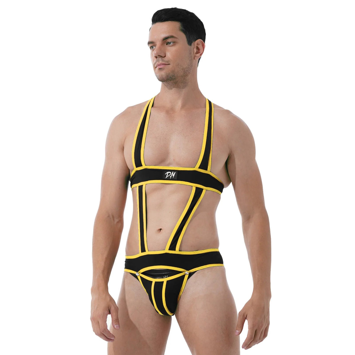 Men's Hollow - Out Jockstrap Bodysuit - WOWihte
