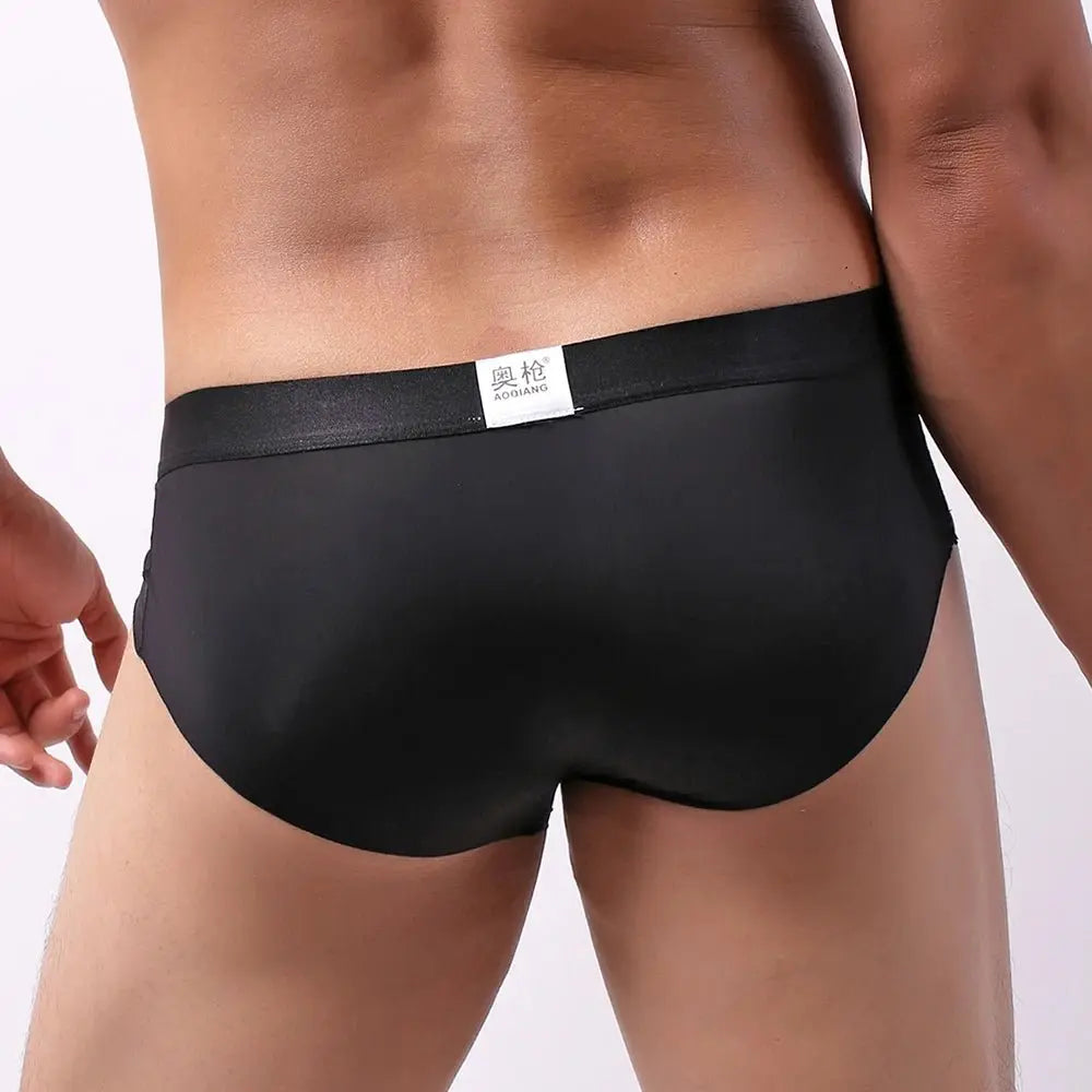 Men's Ice Silk Pouch Briefs - WOWihte