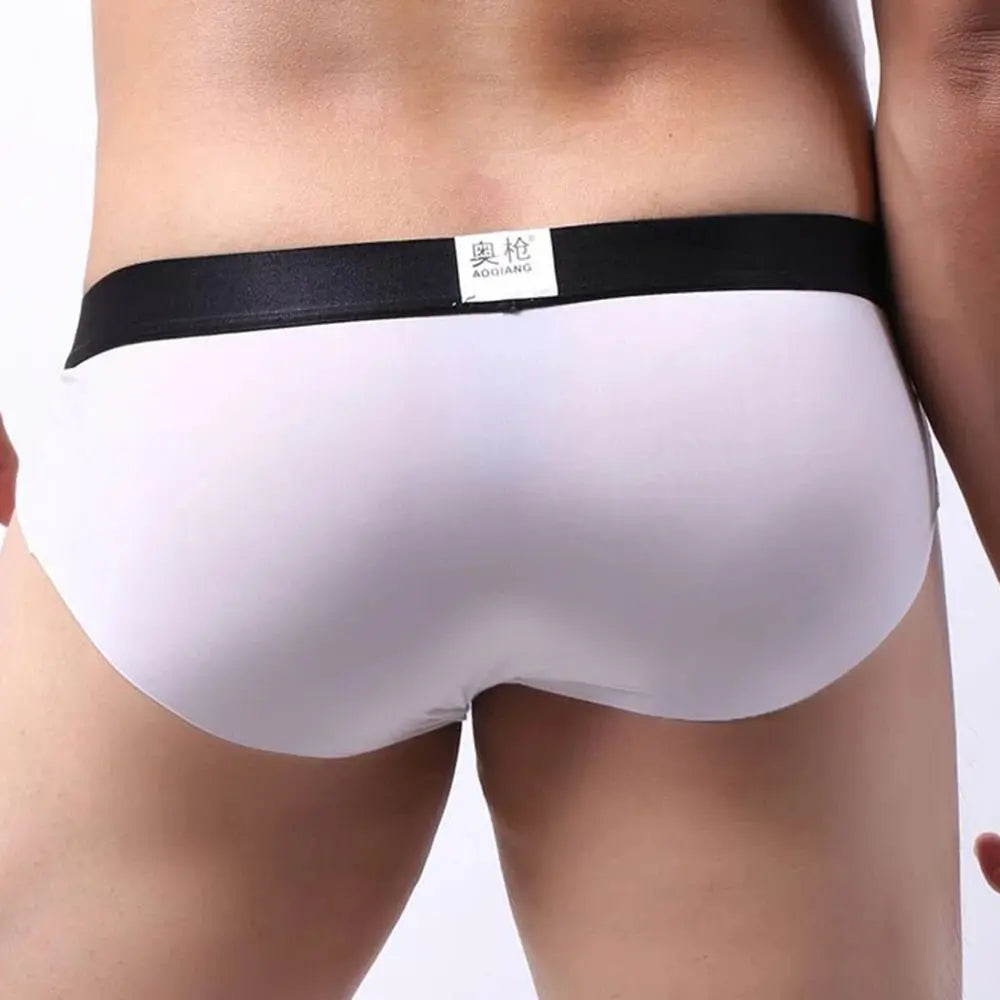 Men's Ice Silk Pouch Briefs - WOWihte