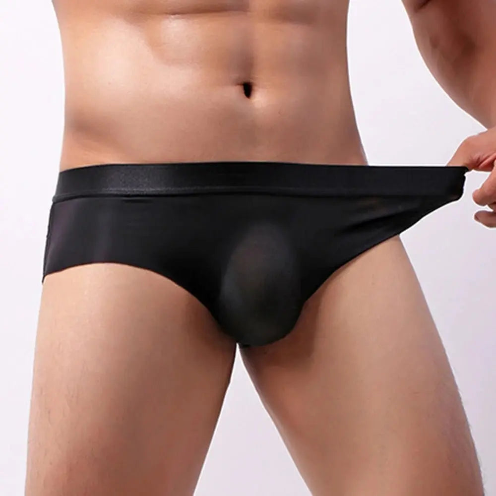 Men's Ice Silk Pouch Briefs - WOWihte