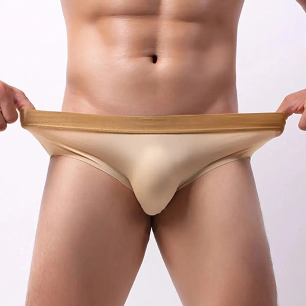 Men's Ice Silk Pouch Briefs - WOWihte