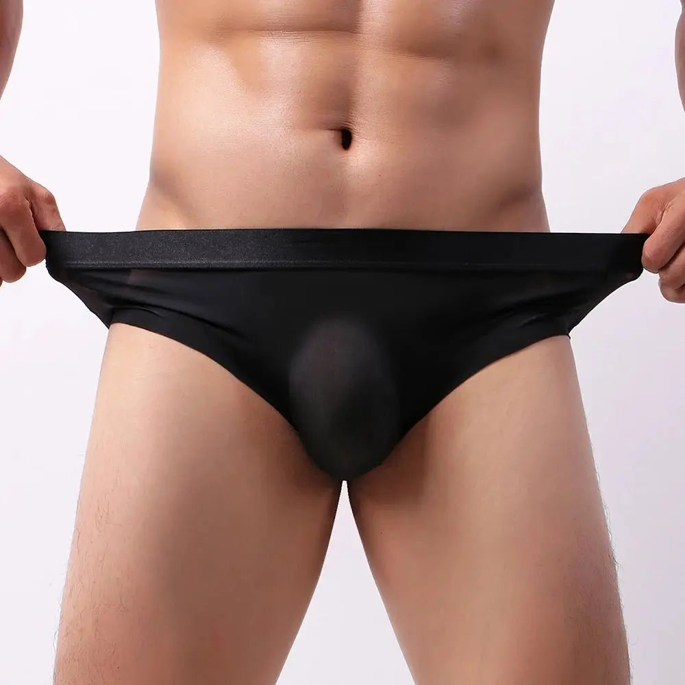 Men's Ice Silk Pouch Briefs - WOWihte