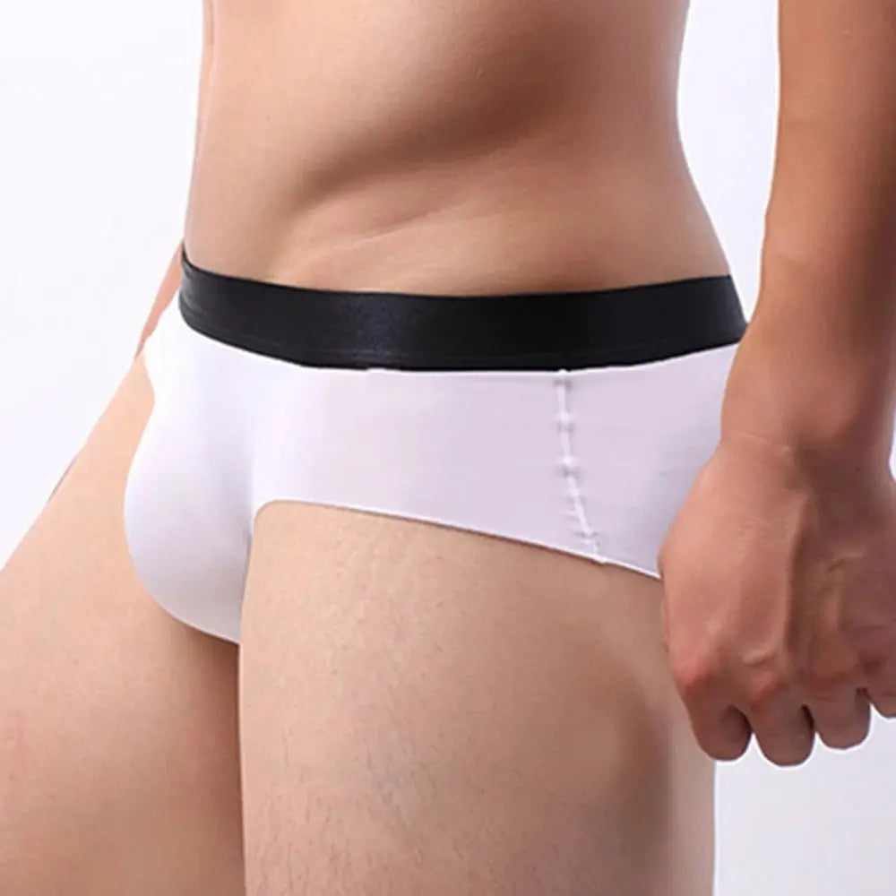 Men's Ice Silk Pouch Briefs - WOWihte