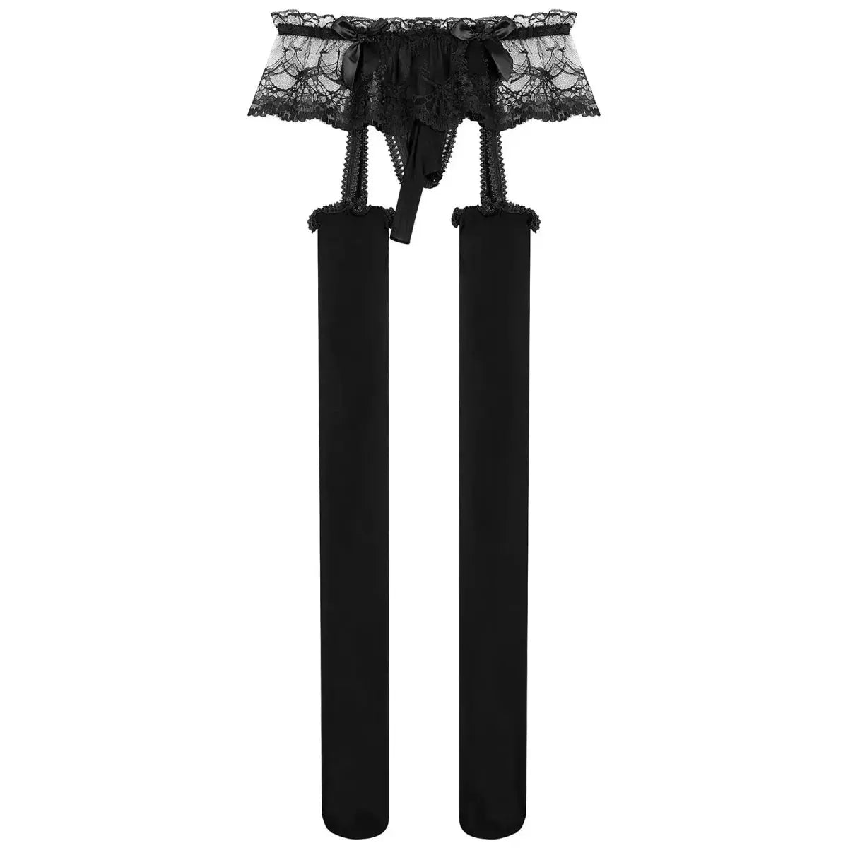 Men's Lace Skirted Garter Pantyhose - WOWihte