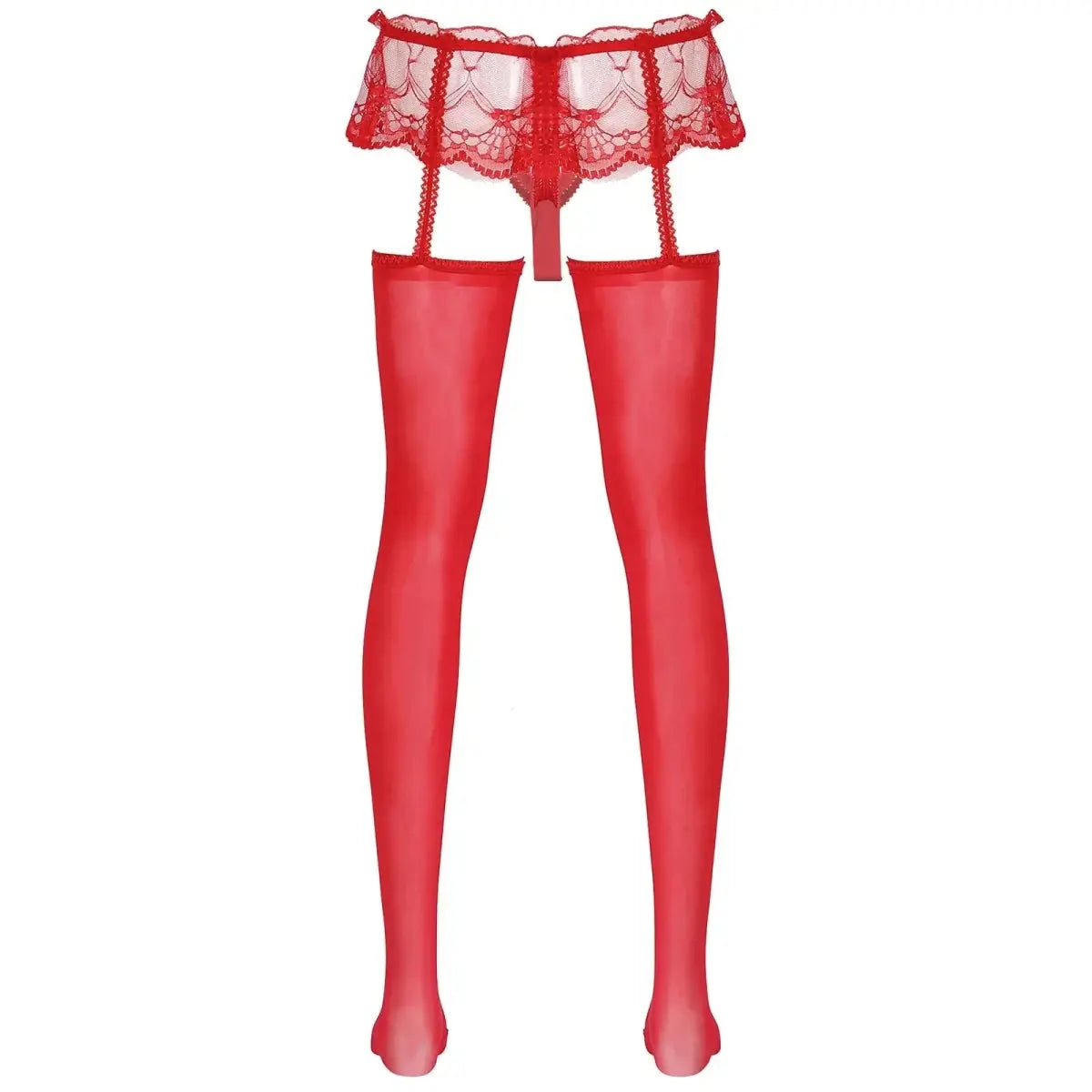 Men's Lace Skirted Garter Pantyhose - WOWihte