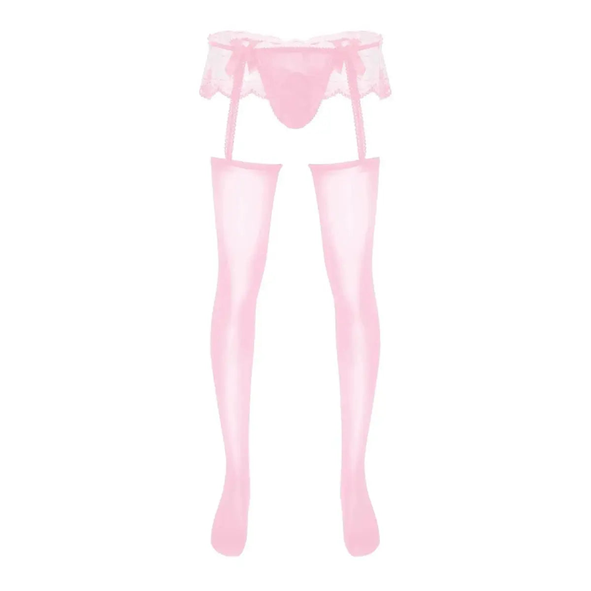 Men's Lace Skirted Garter Pantyhose - WOWihte