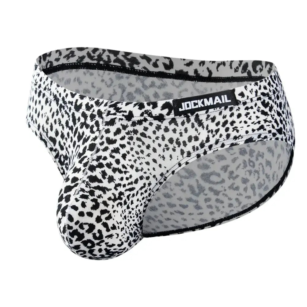 Men's Leopard Print Bikini Briefs - WOWihte