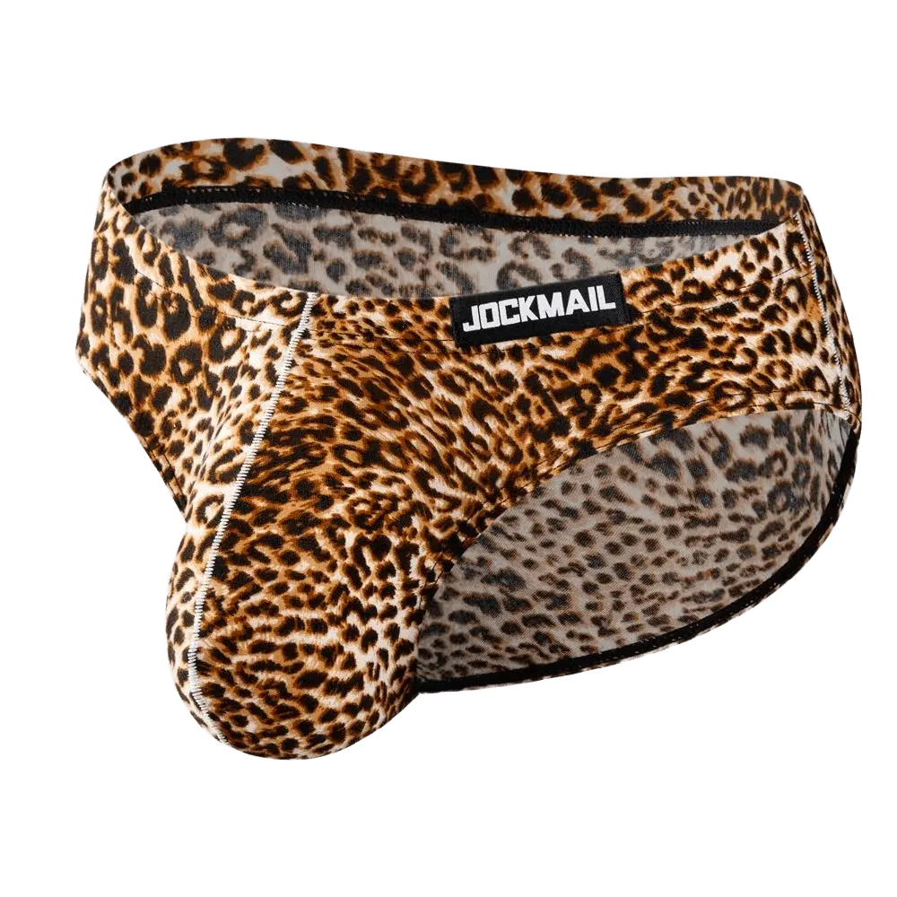 Men's Leopard Print Bikini Briefs - WOWihte