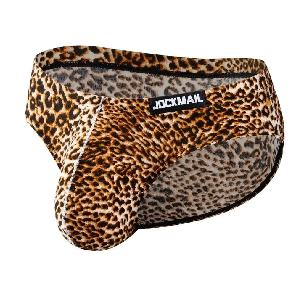 Men's Leopard Print Bikini Briefs - WOWihte