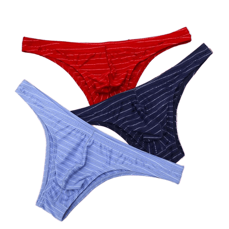 Men's Low Rise Striped Briefs - WOWihte