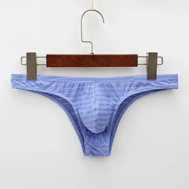 Men's Low Rise Striped Briefs - WOWihte