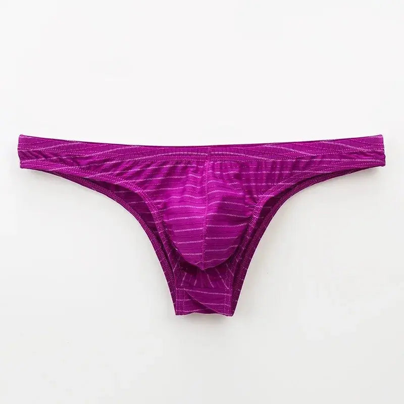 Men's Low Rise Striped Briefs - WOWihte