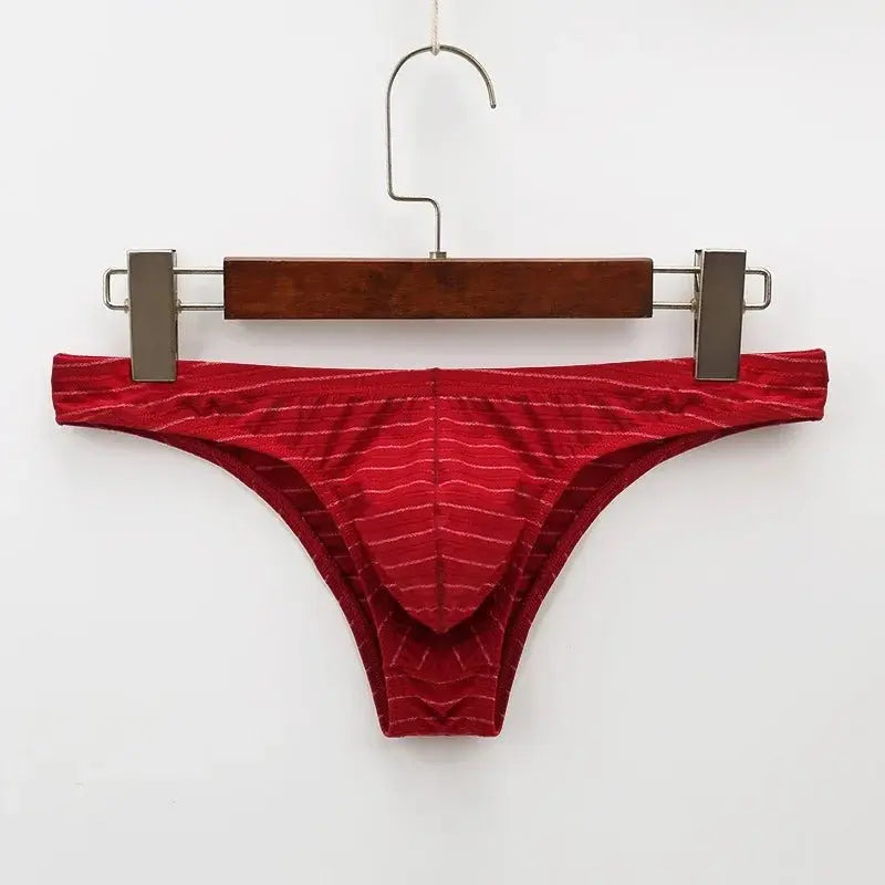 Men's Low Rise Striped Briefs - WOWihte