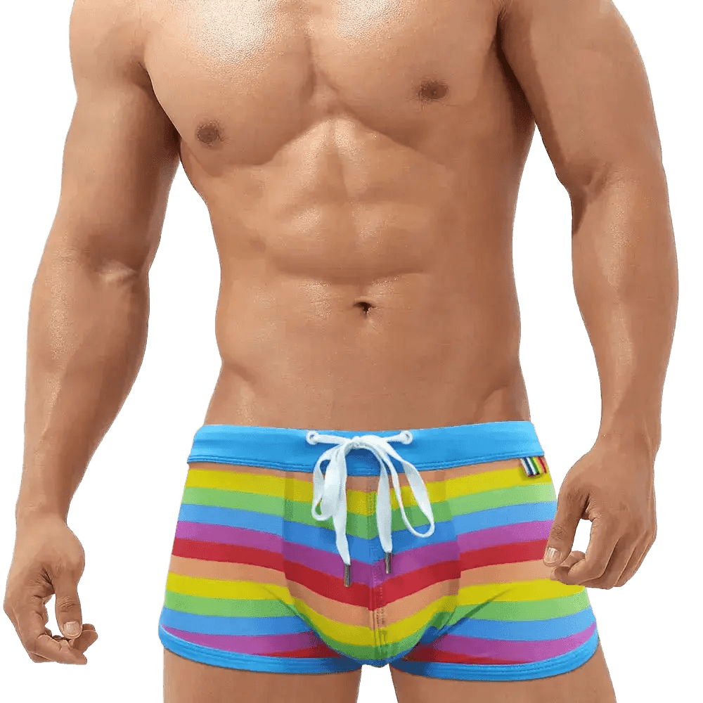 Men's Low-Waist Beach Swim Trunks - WOWihte