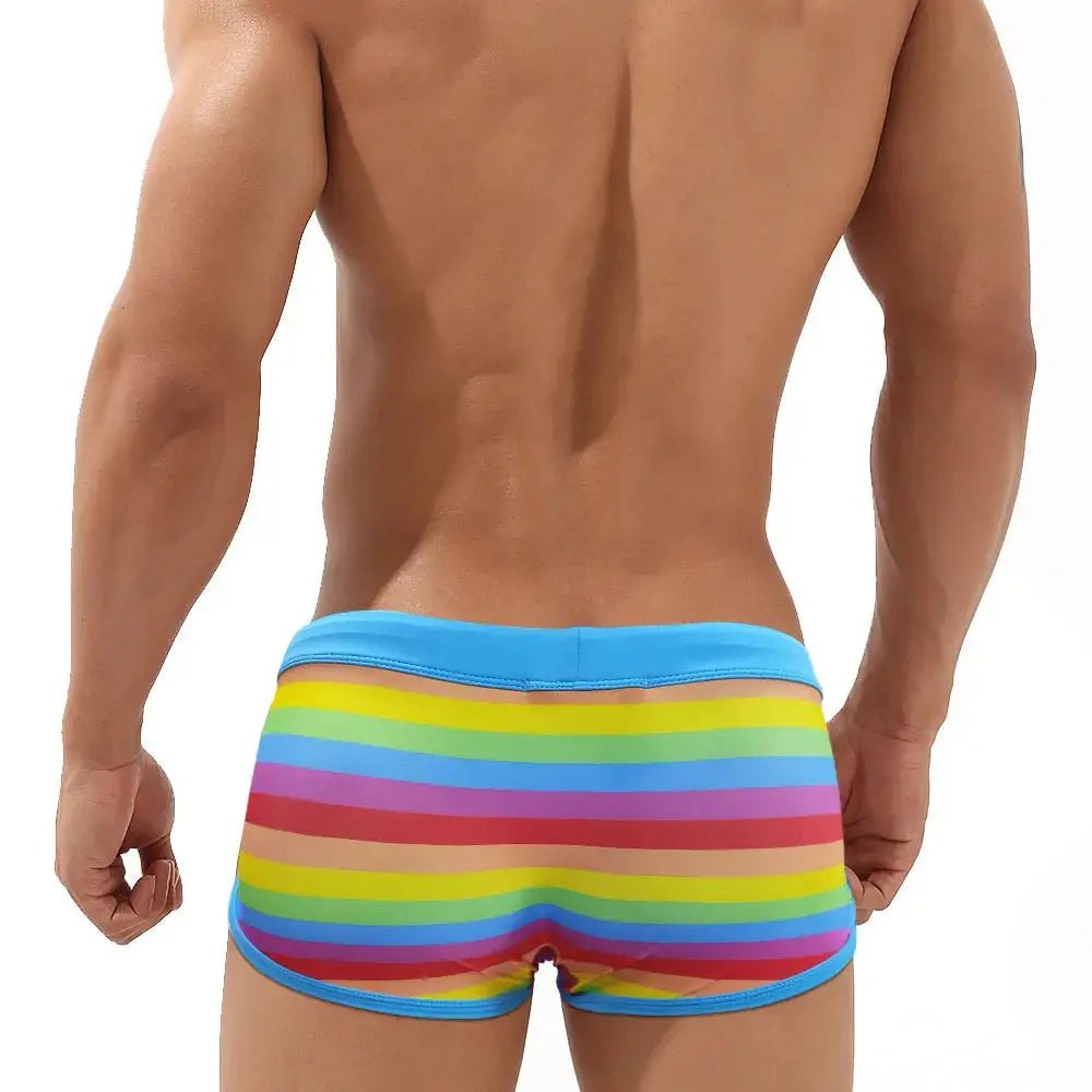 Men's Low-Waist Beach Swim Trunks - WOWihte