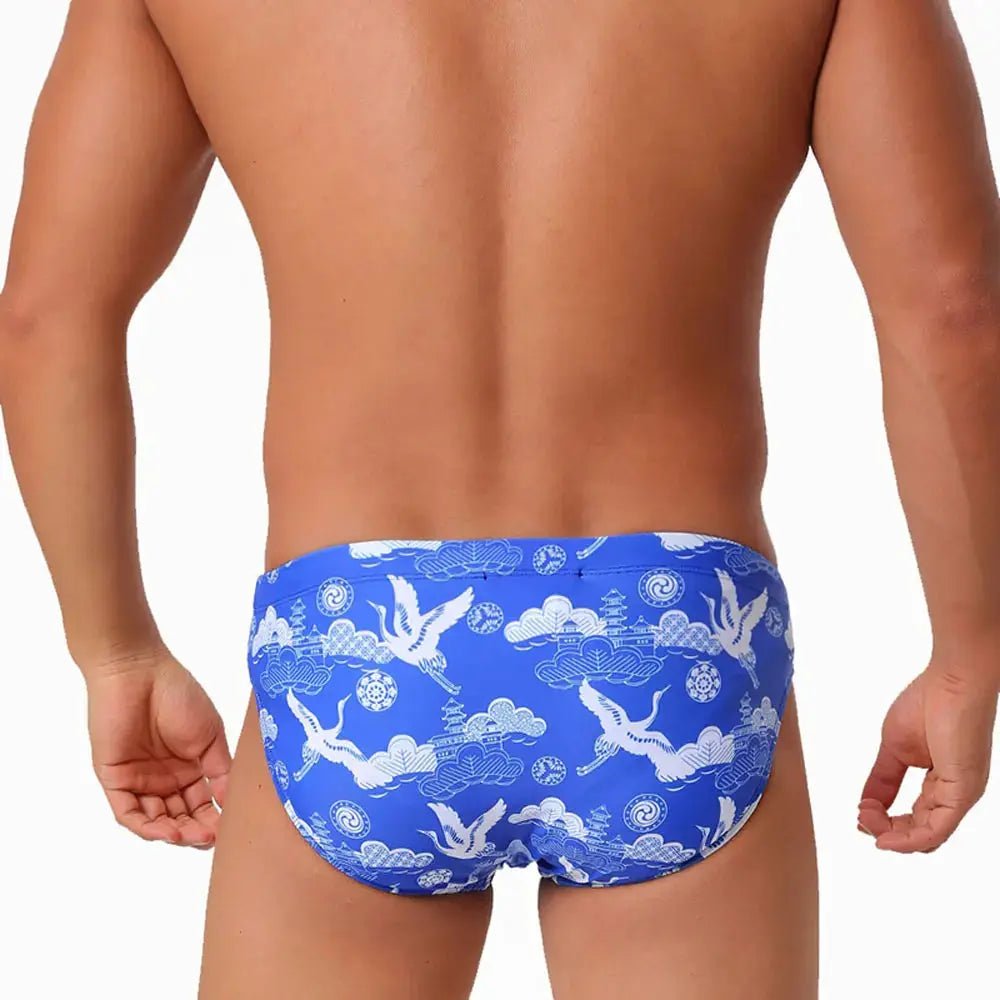 Men's Low-Waist Swim Briefs - WOWihte