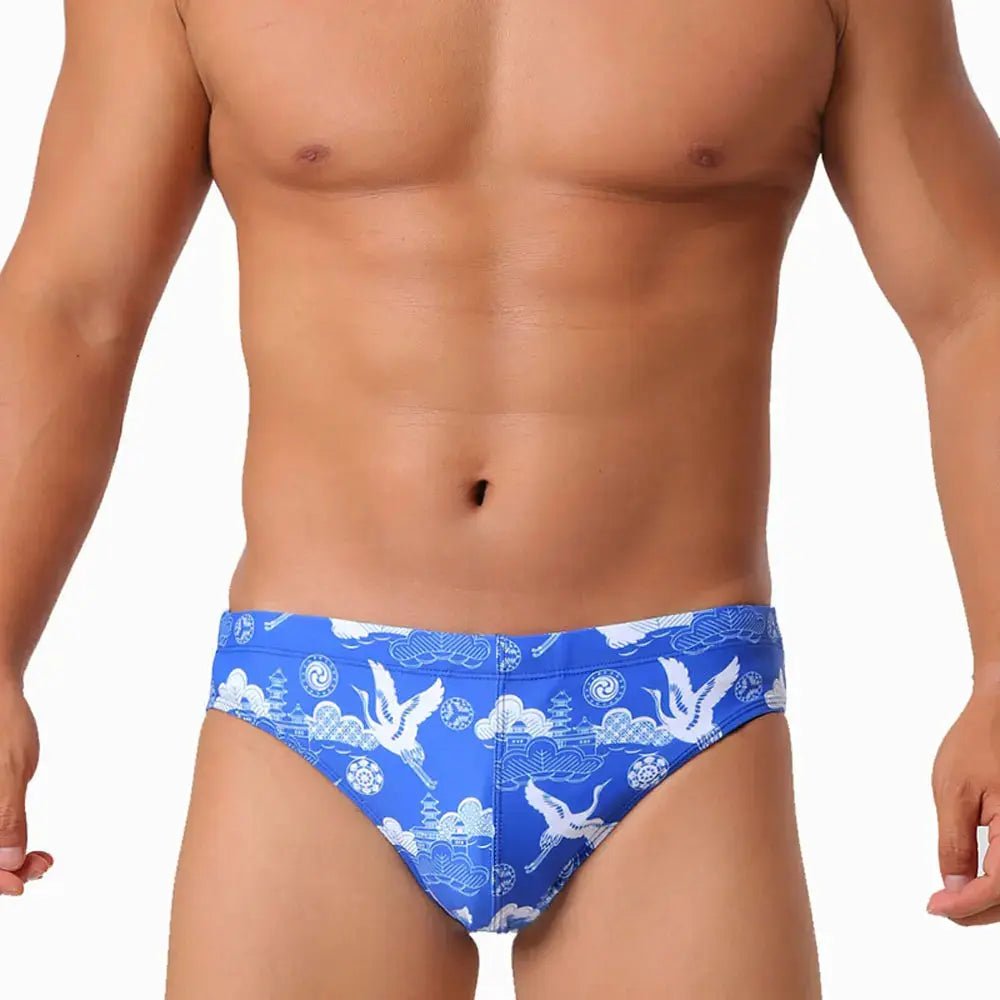 Men's Low-Waist Swim Briefs - WOWihte