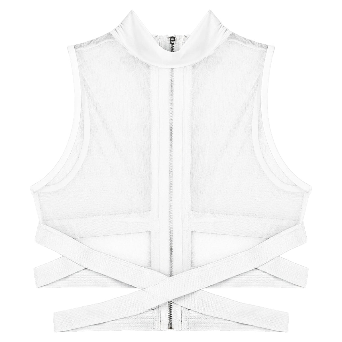 Men's Mesh Crop Top Rave Festival Costume - WOWihte