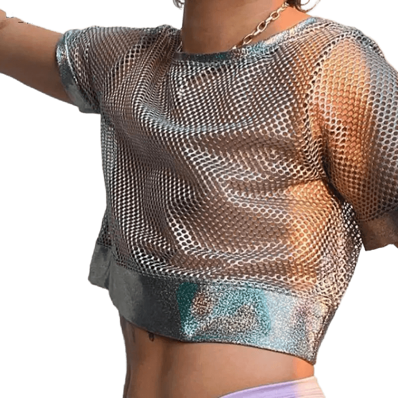 Men's Mesh Patchwork Crop - WOWihte