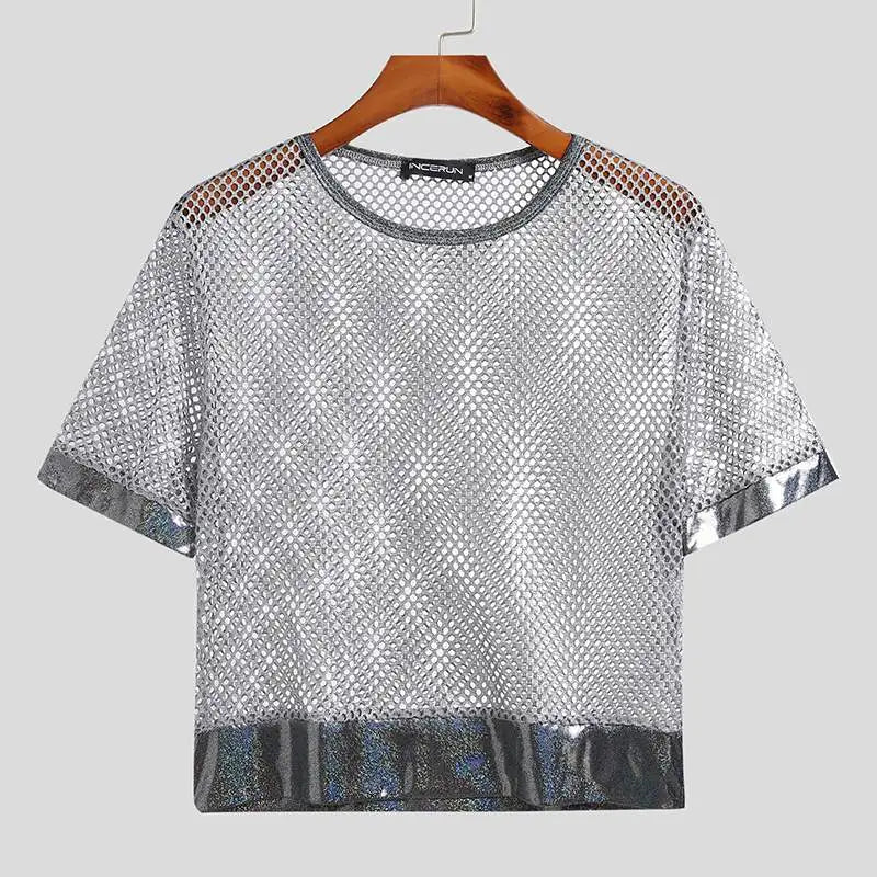 Men's Mesh Patchwork Crop - WOWihte