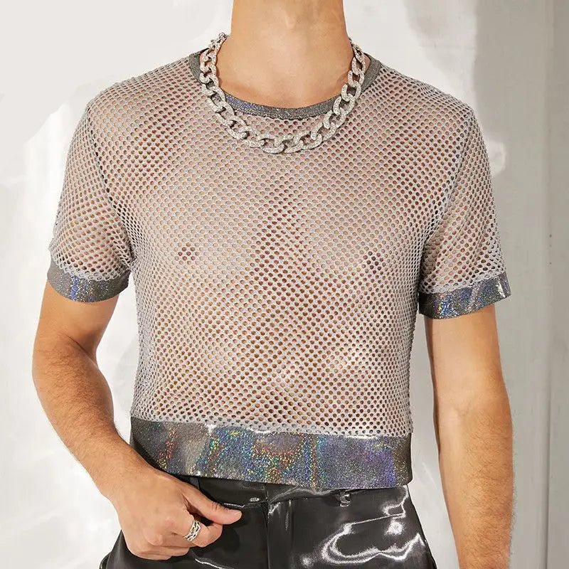 Men's Mesh Patchwork Crop - WOWihte