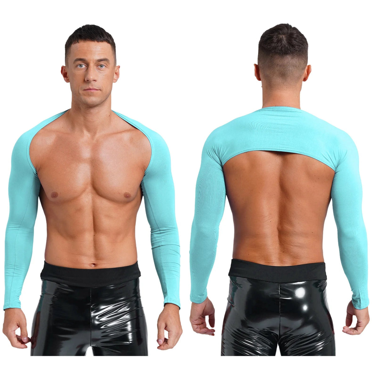Men's Muscle Fit Cropped Cardigan - WOWihte