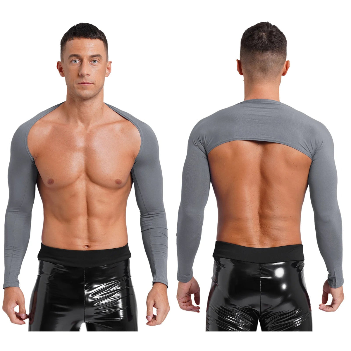 Men's Muscle Fit Cropped Cardigan - WOWihte