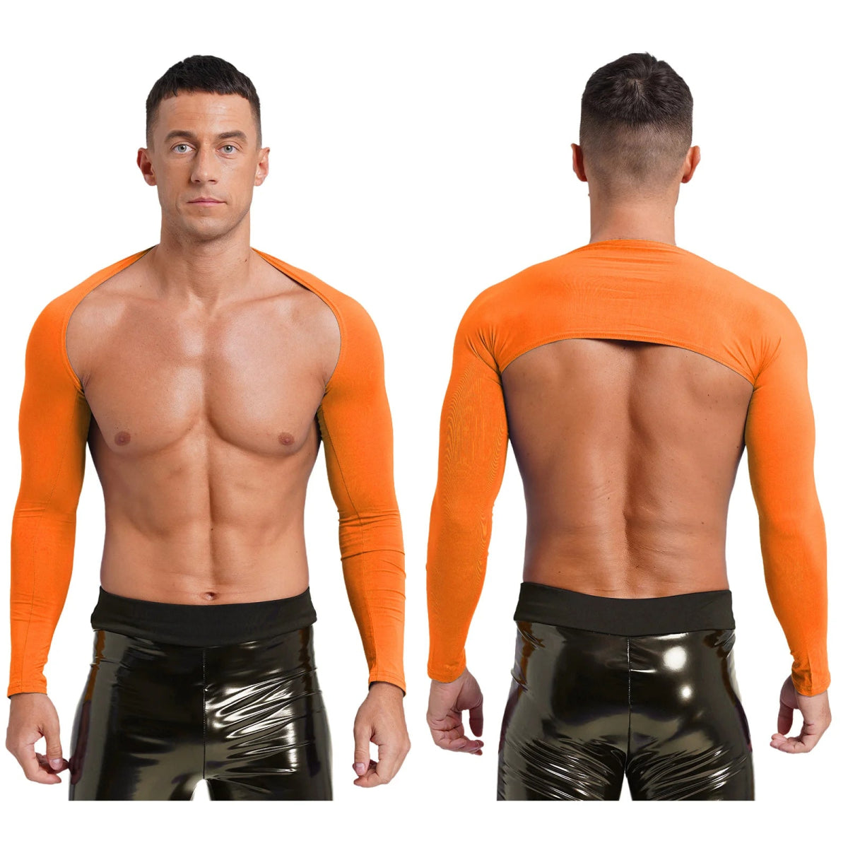 Men's Muscle Fit Cropped Cardigan - WOWihte